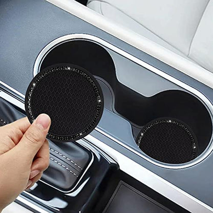 2 Pack Car Cup Holder Coaster (Black)