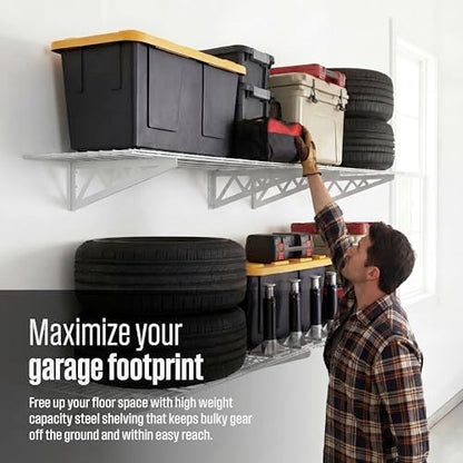 Steel Garage Wall Shelves 4 (24"x48" (4-Pack) / White)