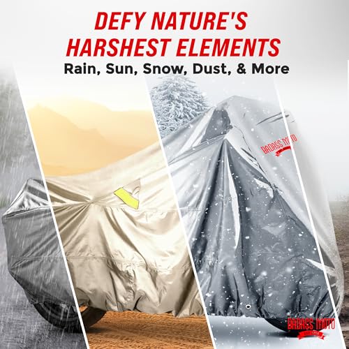 Heavy Duty Motorcycle Cover for XL Touring (Light Gray / [XL] 108"L x 42"w x 60"H)