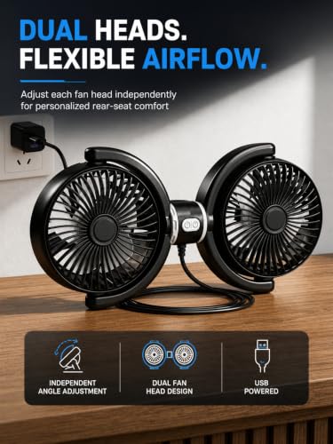 USB Car Fan for Backseat