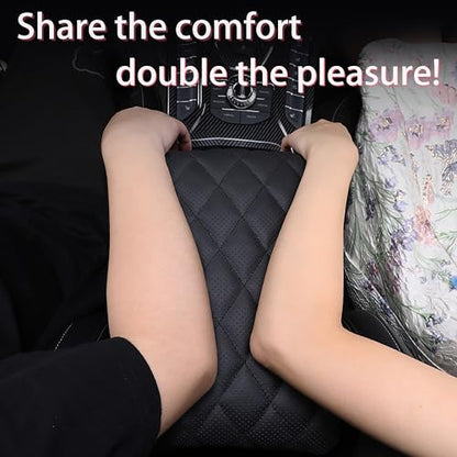 Car Center Console Armrest Cover Genuine Leather (sizeB 14 x 8 x 2.2 inch(midsize cars and SUVs))