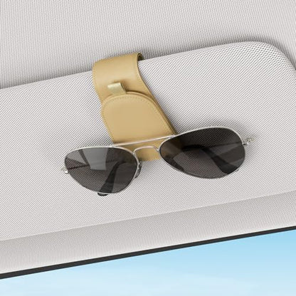 Magnetic Sunglass Holder for Car Visor (Beige)