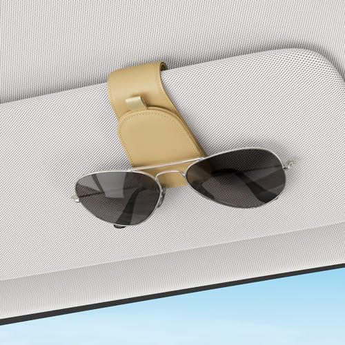 Magnetic Sunglass Holder for Car Visor (Beige)