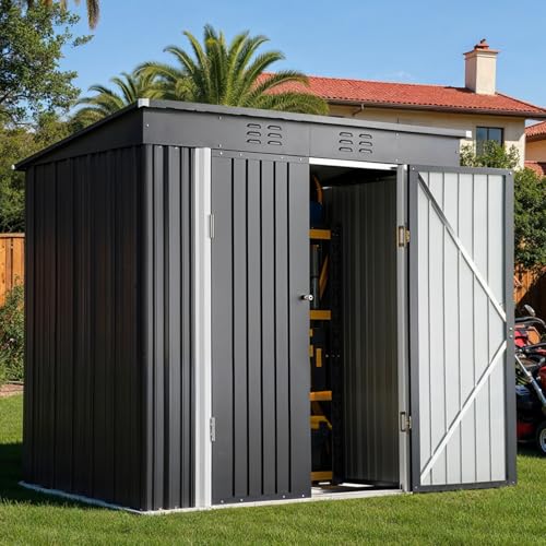 6' x 4' Outdoor Storage Shed (Dark Gray / 6' x 4')
