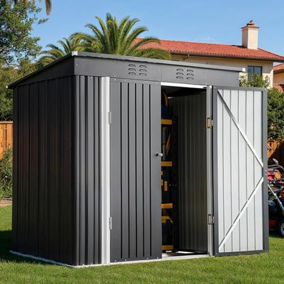 6' x 4' Outdoor Storage Shed (Dark Gray / 6' x 4')
