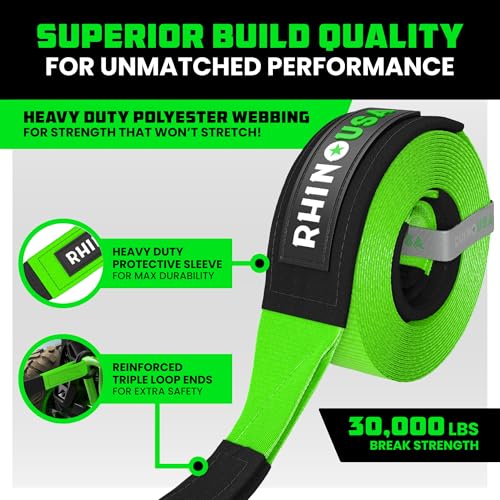 Recovery Tow Strap (Green / 3in x 20ft)