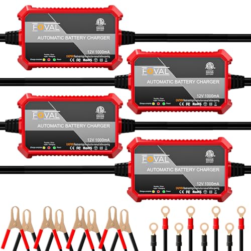 4 Pack] FOVAL Fully Automatic Trickle Battery Charger