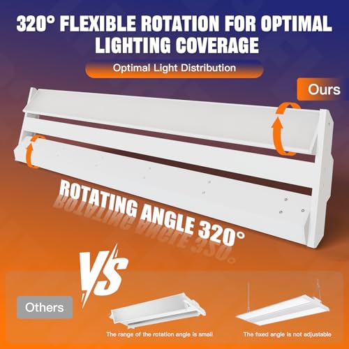 300/240/200W LED Linear High Bay Light 45000LM 5000K 120-277V, 4-Pack