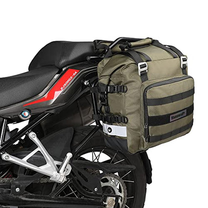 Motorcycle Saddlebag Waterproof Motor Luggage Pack Quick Release Motorbike Side Bag 20L Fits Most Adventure and Sports Bike Motorcycle Racks (Green 20L / Green 20L)