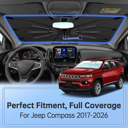 Windshield Sun Shade Umbrella for Jeep Compass 17 (Fit for Jeep Compass 2017- 2026)