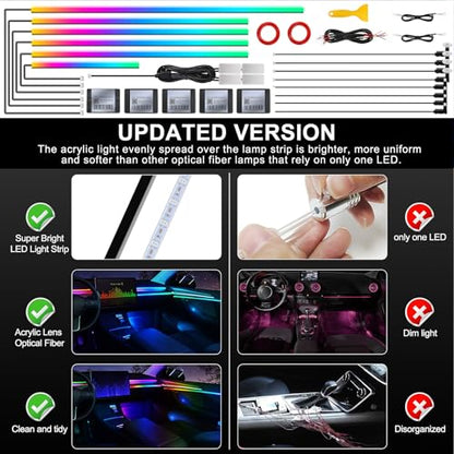 Dreamcolor Acrylic Interior Car LED Strip Light with Wireless APP (Dreamcolor 18 in 1)