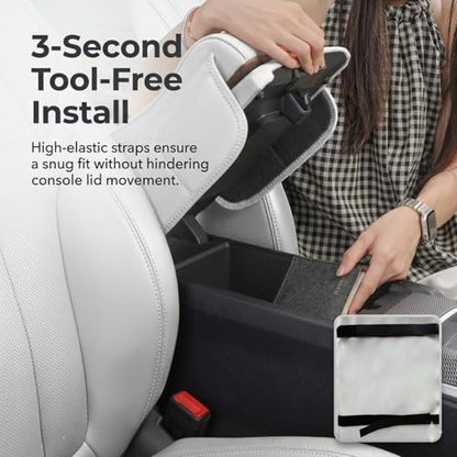 Car Center Console Cover with Tissue Box Holder (Black-2)