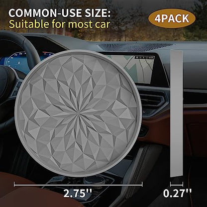 Car Cup Coaster [4 Pack] Silicone Car Coasters (4 Pack-light Grey)
