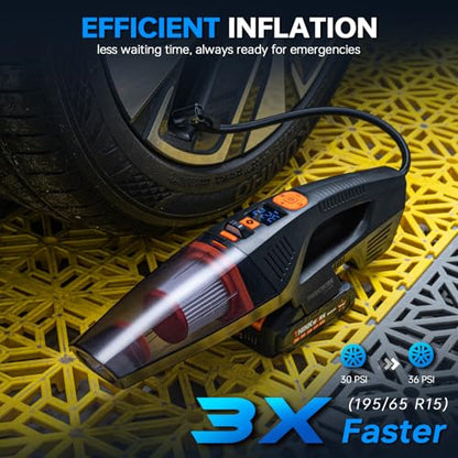20V Car Vacuum & Air Inflator (Black)