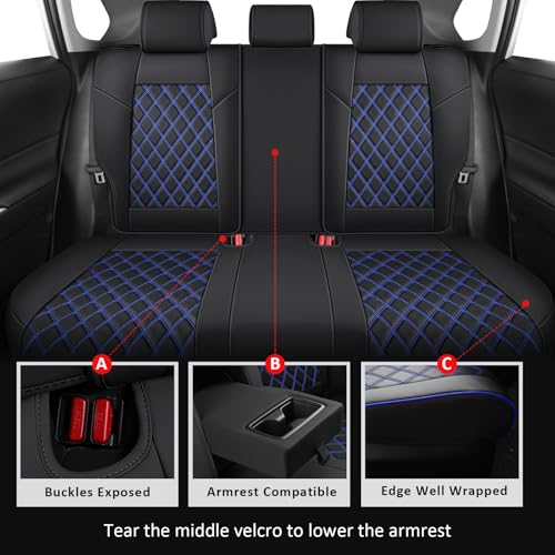 Car Seat Covers Full Set Fits for 2019 (Blue / 2019-2025 rav4(Not for Hybrid,Adventure&TRD-OFF))