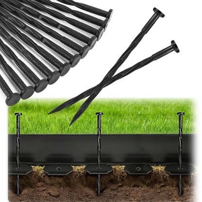 120PCS 8 Inch Plastic Landscape Edging Stakes (120 pack / black)