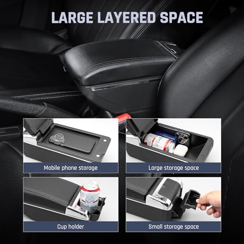for KIA Stonic Rio 3 2018 (NO USB Ports / Black Thread)
