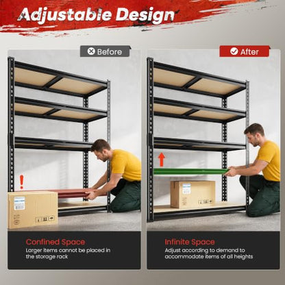 3 Pack Garage Shelving for Warehouse (Black)
