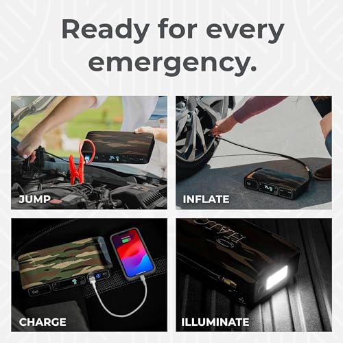 Bolt Air 58830 Portable Car Battery Jump Starter (Camo / Small Display)