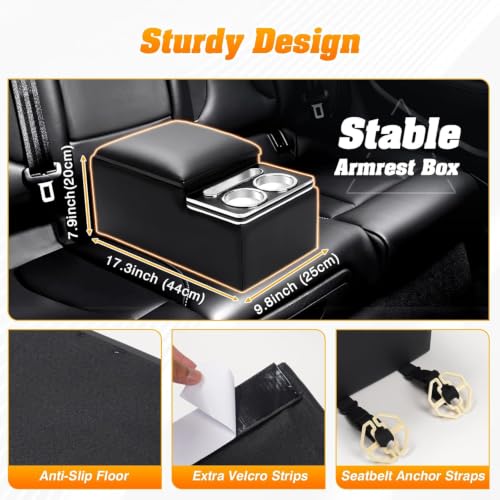 Upgraded Bench Seat Center Console with Cup Holder & Phone Holder