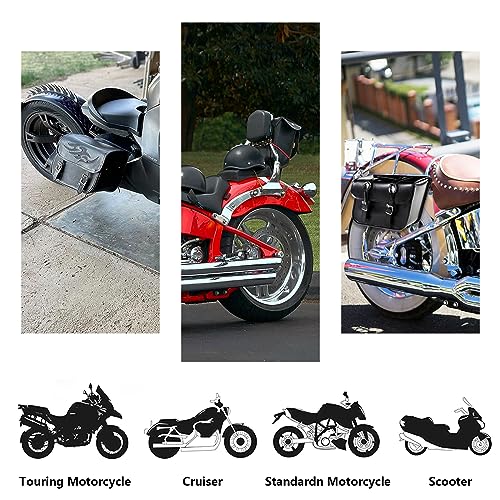 Motorcycle Saddle Bags Leather Motorcycle Luggage Bag with Gun Holsters For Softails Sportsters and Choppers Tool Bags (Style1 - PVC / 14" x 8" x 11")