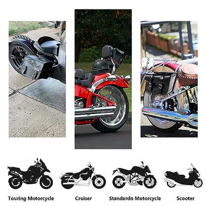 Motorcycle Saddle Bags Leather Motorcycle Luggage Bag with Gun Holsters For Softails Sportsters and Choppers Tool Bags (Style1 - PVC / 14" x 8" x 11")