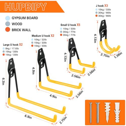 12 Pack Garage Hooks Heavy Duty (12 Pack Yellow)