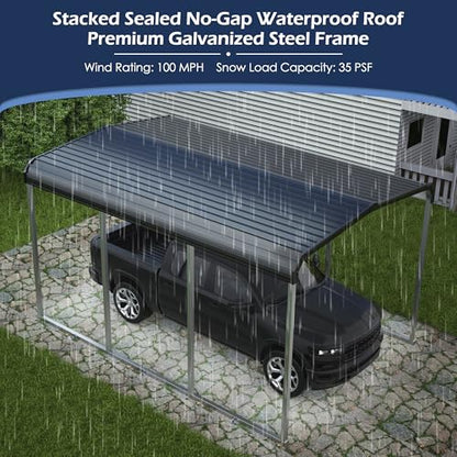 Metal Carport (10x15 FT Gray)