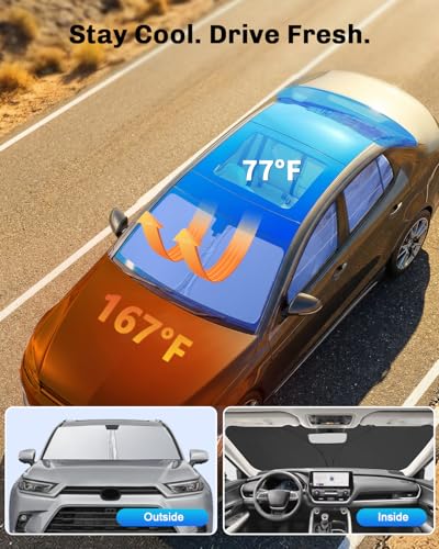 for 2024 2025 2026 Toyota Grand Highlander Windshield Sunshade for 2025 2026 Toyota Grand Highlander Accessories Sunshade Foldable Sun Shield 2025 2026 Grand Highlander Sunshade Sun Protector (2024-2026 Grand Highlander)