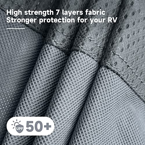 RV Cover 9 Layers Heavy Duty RV & Trailer Cover (Travel Trailer Cover(Grey) / Fits 22-24FT)