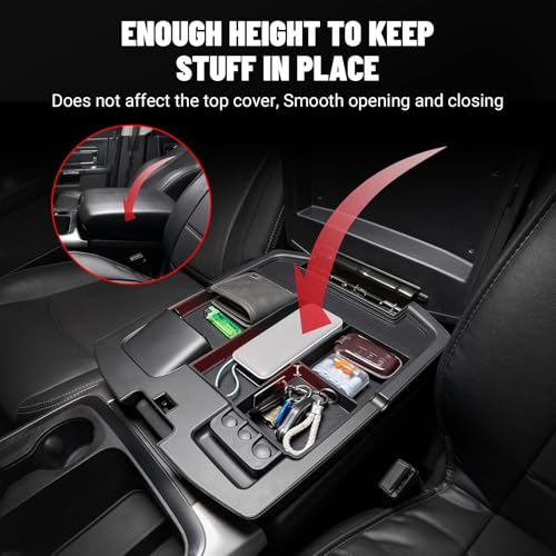 Center Console Organizer Fit for Dodge RAM 1500 2500 3500 2013 (Fit for Dodge RAM 2013-2018 A)