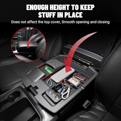 Center Console Organizer Fit for Dodge RAM 1500 2500 3500 2013 (Fit for Dodge RAM 2013-2018 A)