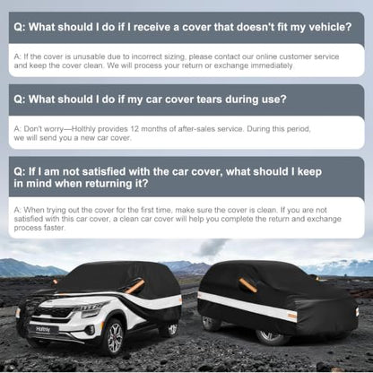 10 Layers SUV Car Cover Custom Fit for Kia Seltos (Black Gray / Custom Fit for Kia Seltos)