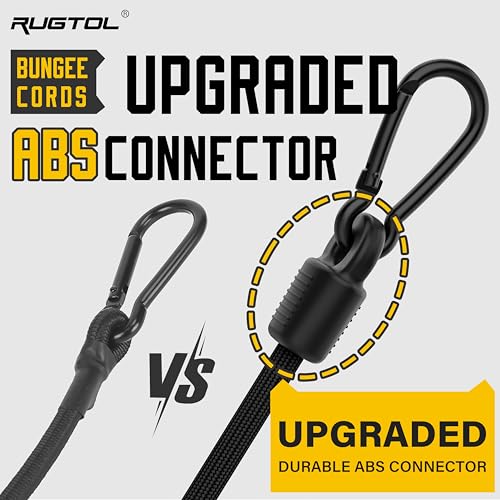 Bungee Cords with Hooks (Black / 60" - 6 Pack - Black)