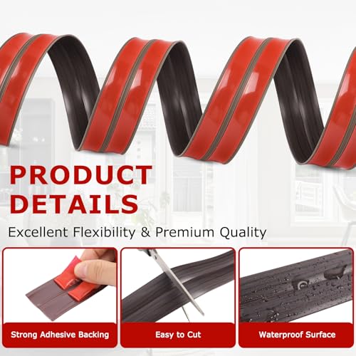 Wall Corner Protector Peel and Stick Corner Trim Molding (1.6 In x 20 Ft / Dark Walnut Wood)