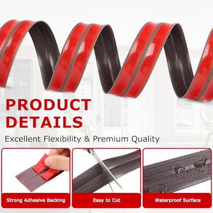Wall Corner Protector Peel and Stick Corner Trim Molding (1.6 In x 20 Ft / Dark Walnut Wood)