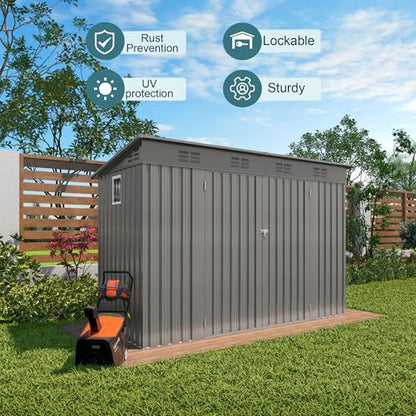 4 * 9.2 * 6 FT Outdoor Storage Shed (9.2x4FT)