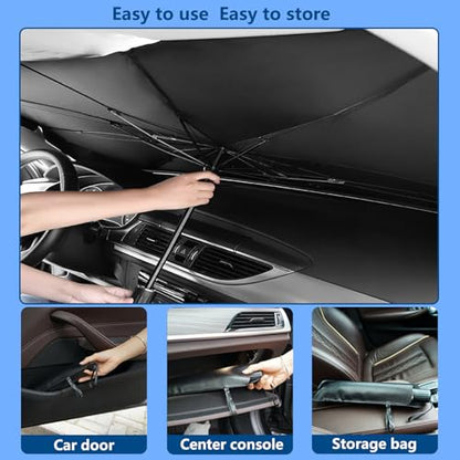 2026 Car Windshield Sun Shade Umbrella (Medium (55"Lx31"W))