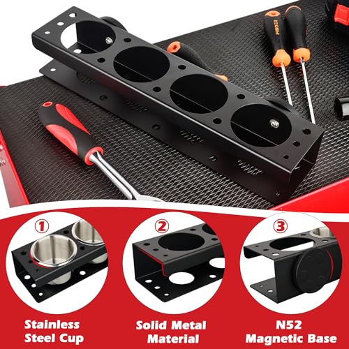 Power Tool Organizer Rack (Magnetic Power Tool Organizer with Parts Cup)