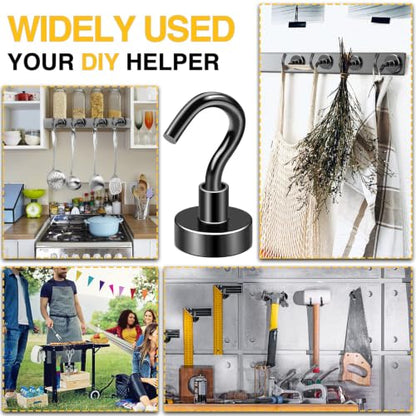 Magnetic Hooks 20pcs 30lbs+ Cruise Essentials 2026 Magnet Hook Black (Black / 0.63in)