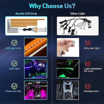 Acrylic Interior Car Lights (RGB 14 lights)