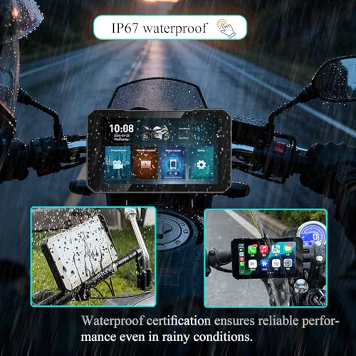 BODIMIA 7" Motorcycle Dash Cam with Camera (7‘’ Motorcycle Dash Cam + Dual Camera & TPMS)