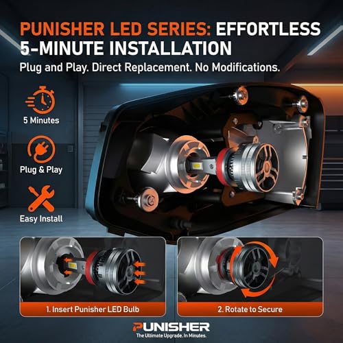 H1 Punisher 60000lm High Performance LED Bulbs 6000K (H1)