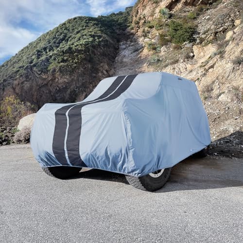 Car Cover Waterproof All Weather for 1998 (Gray / Black (Stripe) / 63. Tracker 2-Door 1998-2004)