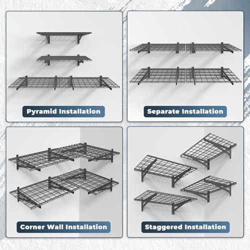 4 Pack Wall Mounted Garage Shelving (4 pack-2x3ft)