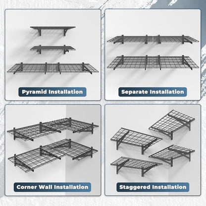 4 Pack Wall Mounted Garage Shelving (4 pack-2x3ft)