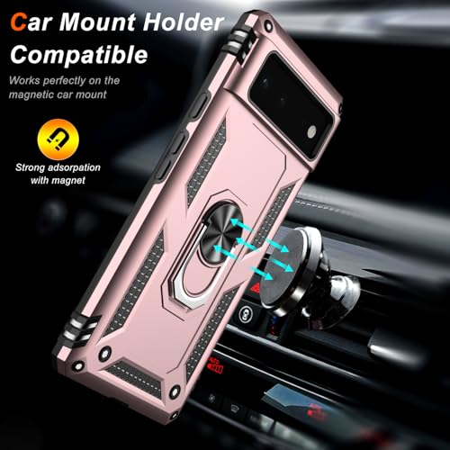 for Google Pixel 6A Case with Screen Protector (Rose Gold / Google Pixel 6A)