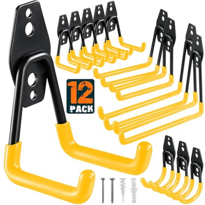 12 Pack Garage Hooks Heavy Duty (12 Pack Yellow)