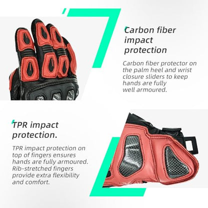 SPS 3 Motorcycle Gloves (Red SPS-3 / M Adult)