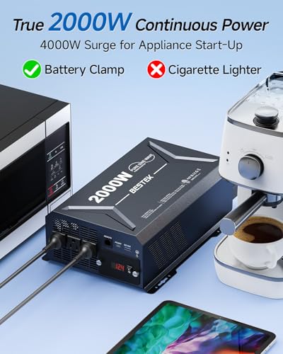 2000 Watt Pure Sine Wave Power Inverter (Gray)